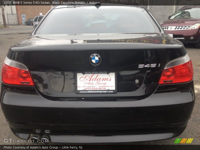 Black Sapphire Metallic / Auburn 2005 BMW 5 Series 545i Sedan