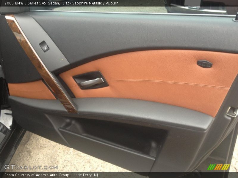 Black Sapphire Metallic / Auburn 2005 BMW 5 Series 545i Sedan