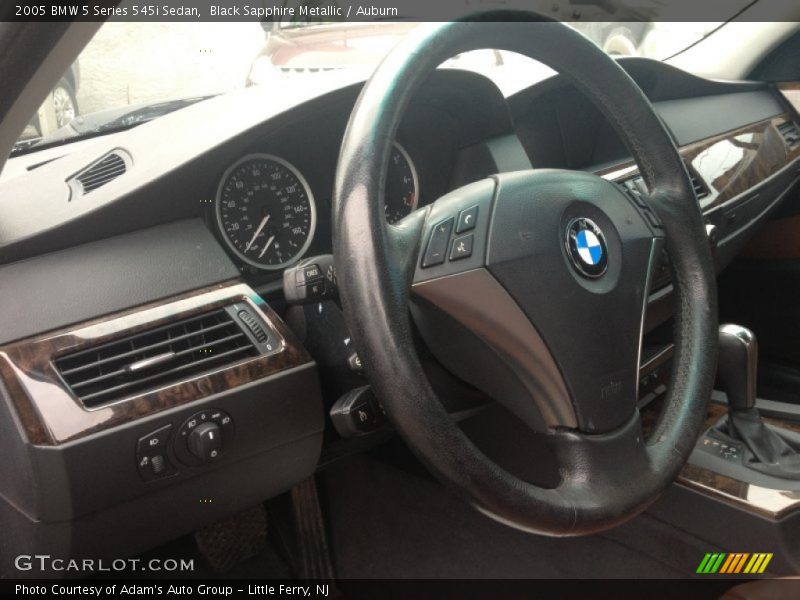 Black Sapphire Metallic / Auburn 2005 BMW 5 Series 545i Sedan