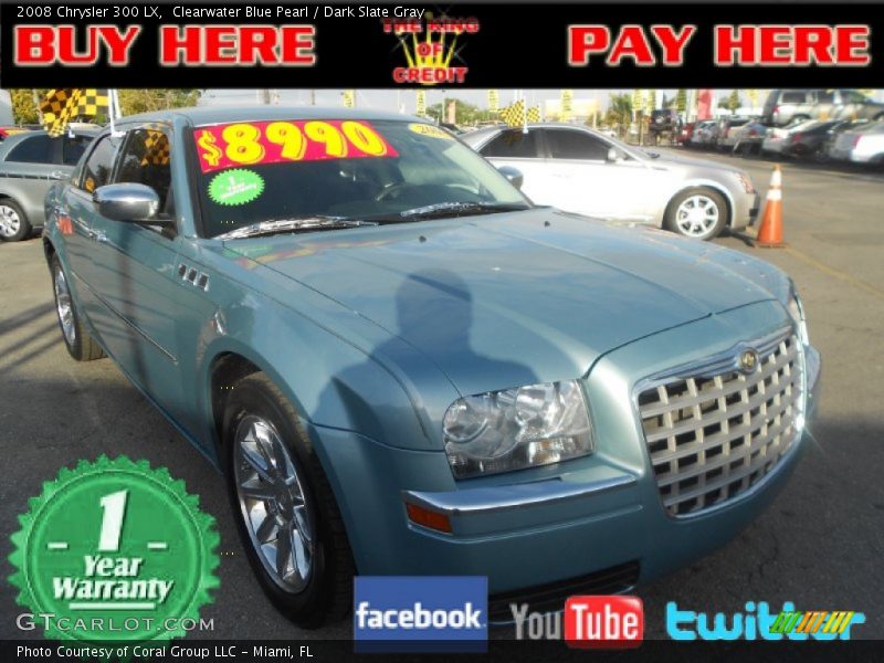 Clearwater Blue Pearl / Dark Slate Gray 2008 Chrysler 300 LX