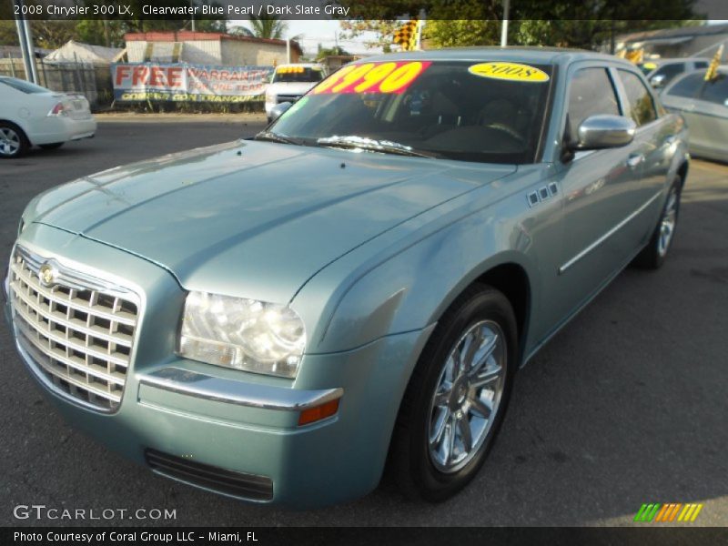 Clearwater Blue Pearl / Dark Slate Gray 2008 Chrysler 300 LX