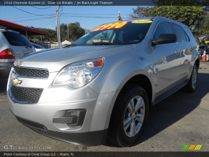 Silver Ice Metallic / Jet Black/Light Titanium 2010 Chevrolet Equinox LS