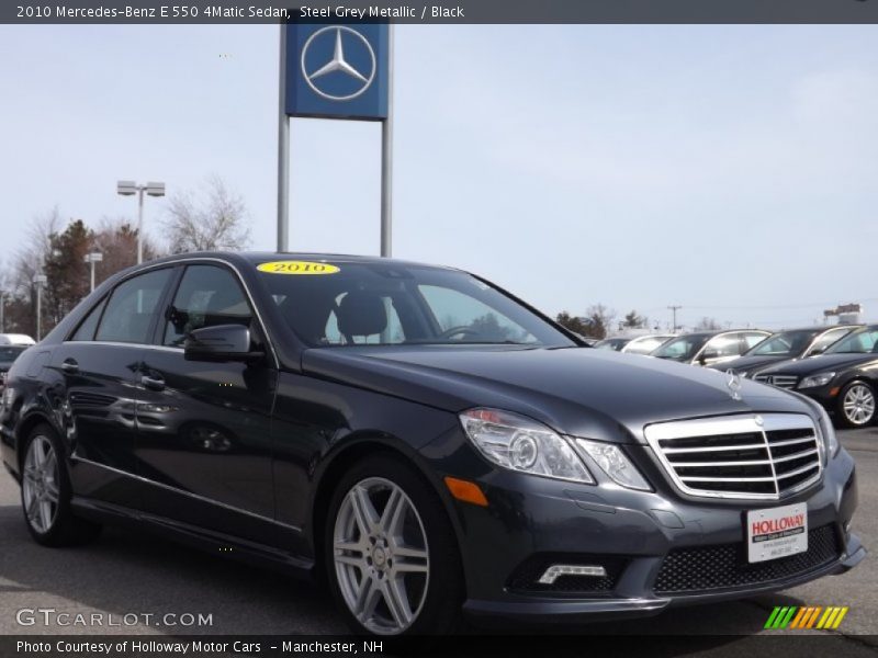 Steel Grey Metallic / Black 2010 Mercedes-Benz E 550 4Matic Sedan