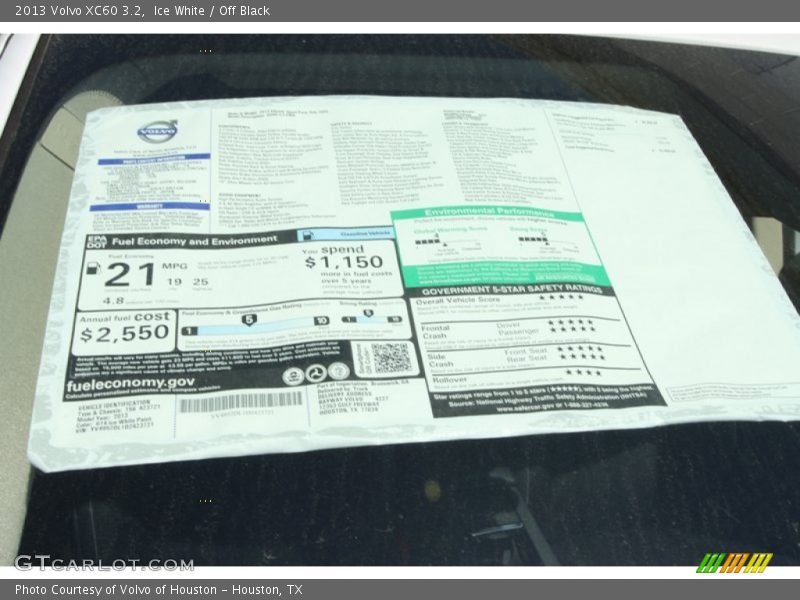 Ice White / Off Black 2013 Volvo XC60 3.2