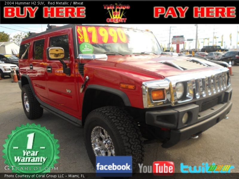 Red Metallic / Wheat 2004 Hummer H2 SUV