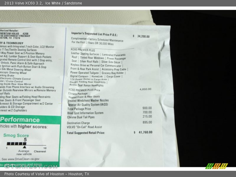 Ice White / Sandstone 2013 Volvo XC60 3.2
