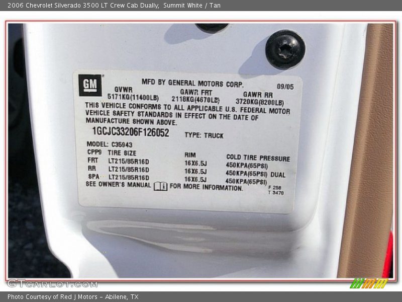 Summit White / Tan 2006 Chevrolet Silverado 3500 LT Crew Cab Dually