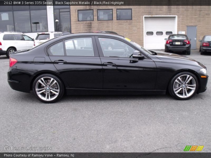 Black Sapphire Metallic / Black/Red Highlight 2012 BMW 3 Series 335i Sedan