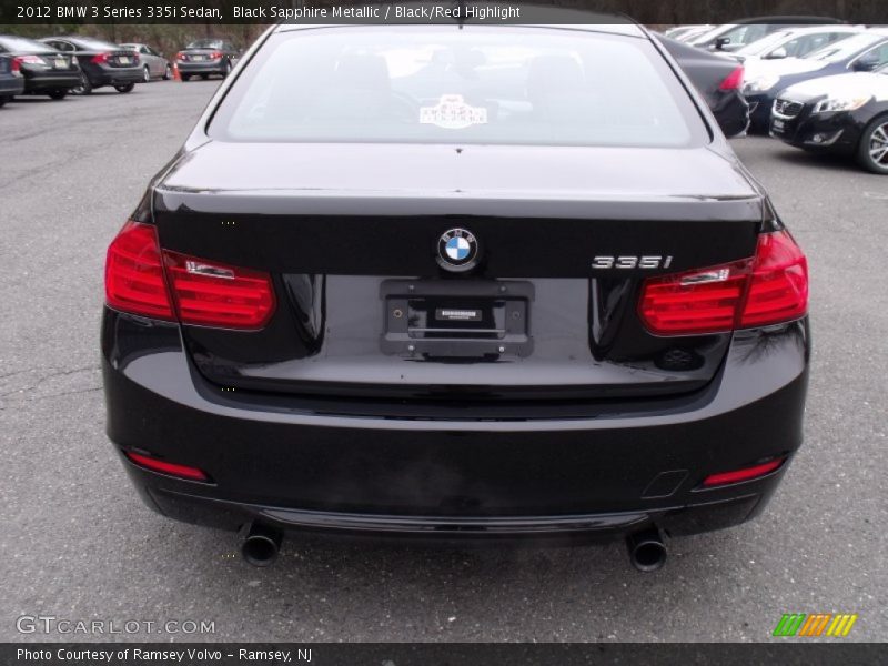 Black Sapphire Metallic / Black/Red Highlight 2012 BMW 3 Series 335i Sedan