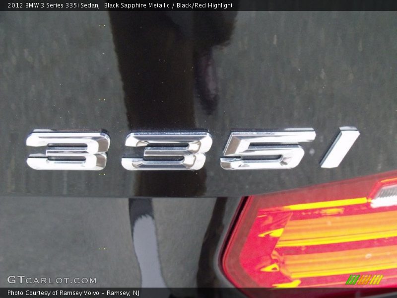 Black Sapphire Metallic / Black/Red Highlight 2012 BMW 3 Series 335i Sedan