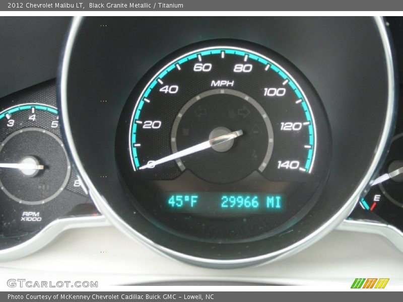 Black Granite Metallic / Titanium 2012 Chevrolet Malibu LT