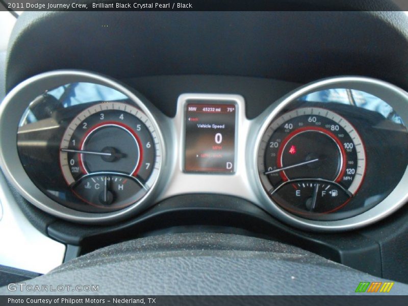 Brilliant Black Crystal Pearl / Black 2011 Dodge Journey Crew