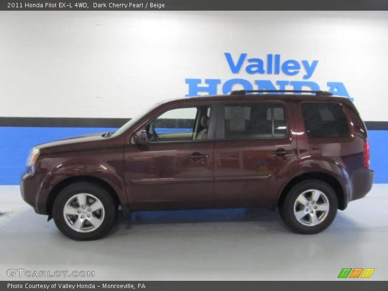 Dark Cherry Pearl / Beige 2011 Honda Pilot EX-L 4WD