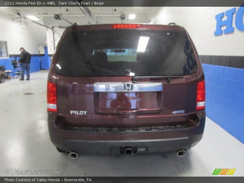 Dark Cherry Pearl / Beige 2011 Honda Pilot EX-L 4WD