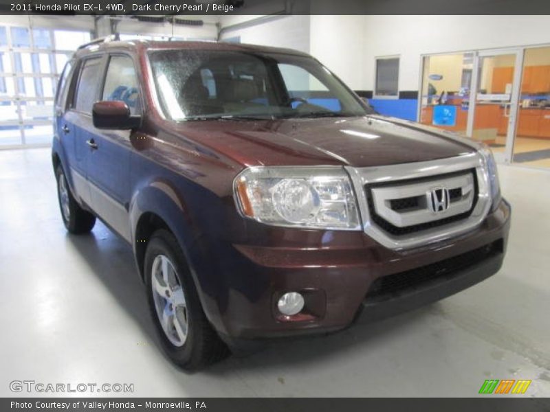 Dark Cherry Pearl / Beige 2011 Honda Pilot EX-L 4WD