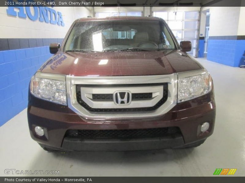 Dark Cherry Pearl / Beige 2011 Honda Pilot EX-L 4WD