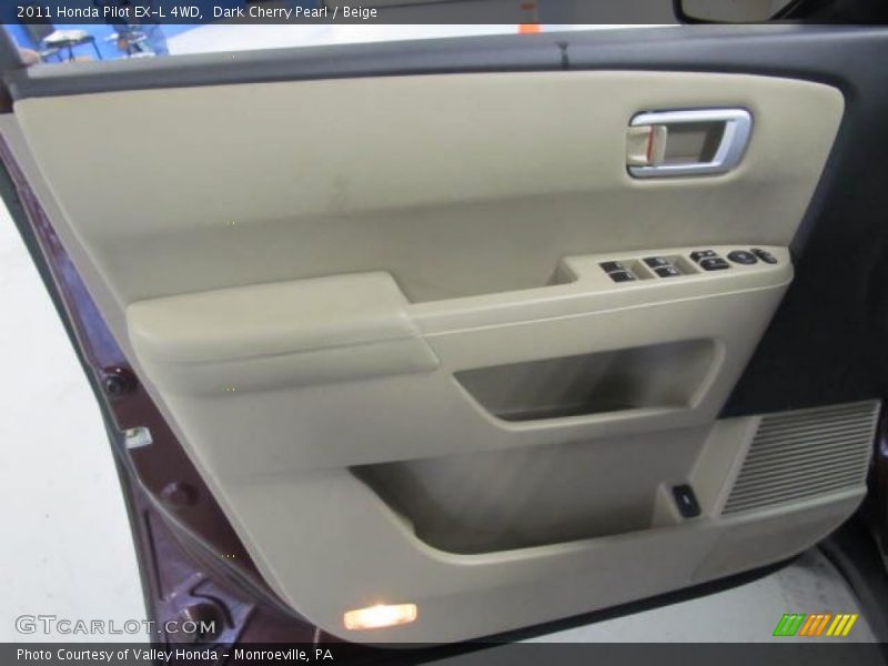Dark Cherry Pearl / Beige 2011 Honda Pilot EX-L 4WD