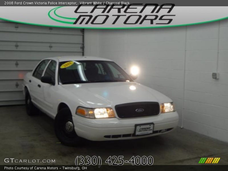 Vibrant White / Charcoal Black 2008 Ford Crown Victoria Police Interceptor