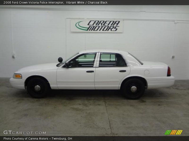 Vibrant White / Charcoal Black 2008 Ford Crown Victoria Police Interceptor