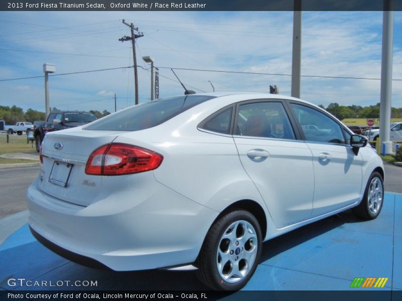 Oxford White / Race Red Leather 2013 Ford Fiesta Titanium Sedan