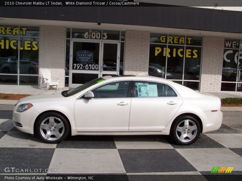 White Diamond Tricoat / Cocoa/Cashmere 2010 Chevrolet Malibu LT Sedan