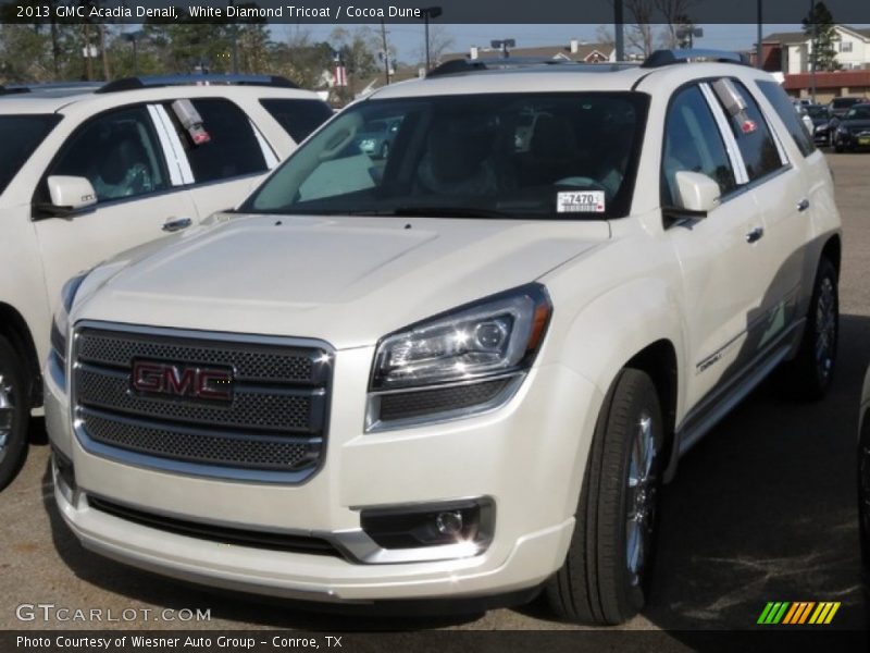 White Diamond Tricoat / Cocoa Dune 2013 GMC Acadia Denali