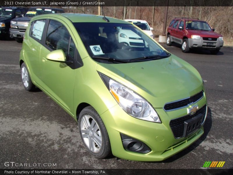 Jalapeno (Green) / Green/Green 2013 Chevrolet Spark LT