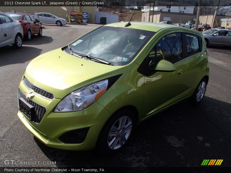 Jalapeno (Green) / Green/Green 2013 Chevrolet Spark LT