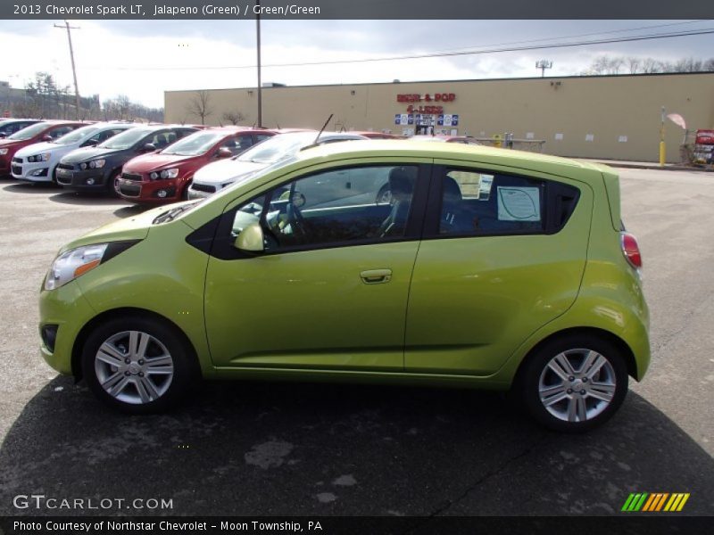 Jalapeno (Green) / Green/Green 2013 Chevrolet Spark LT
