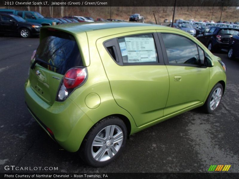 Jalapeno (Green) / Green/Green 2013 Chevrolet Spark LT