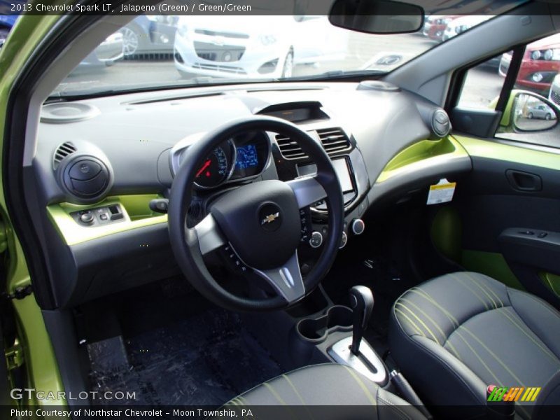 Jalapeno (Green) / Green/Green 2013 Chevrolet Spark LT