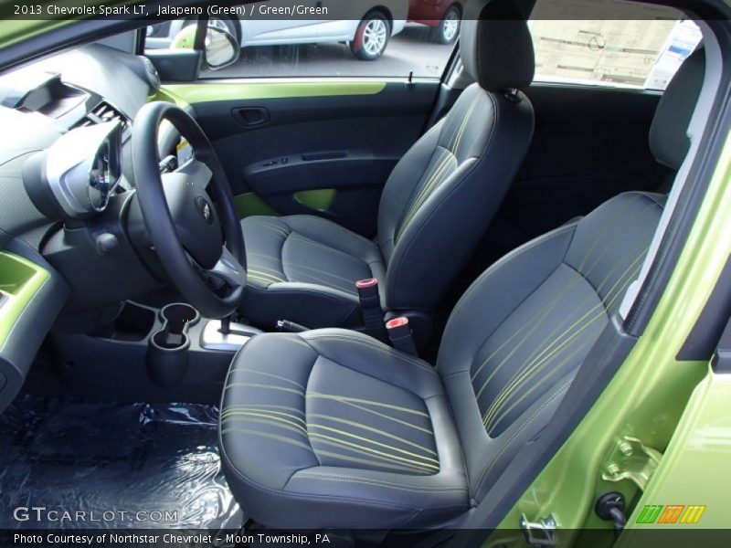 Jalapeno (Green) / Green/Green 2013 Chevrolet Spark LT