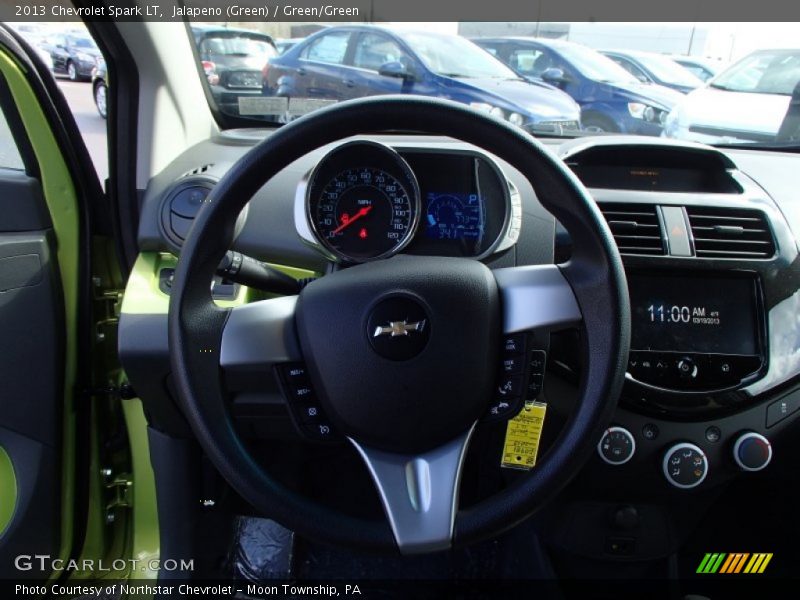 Jalapeno (Green) / Green/Green 2013 Chevrolet Spark LT