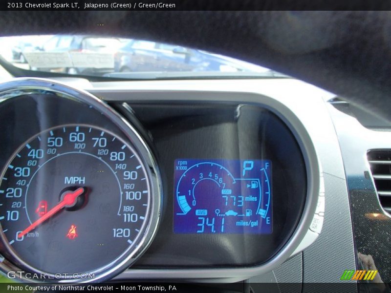 Jalapeno (Green) / Green/Green 2013 Chevrolet Spark LT