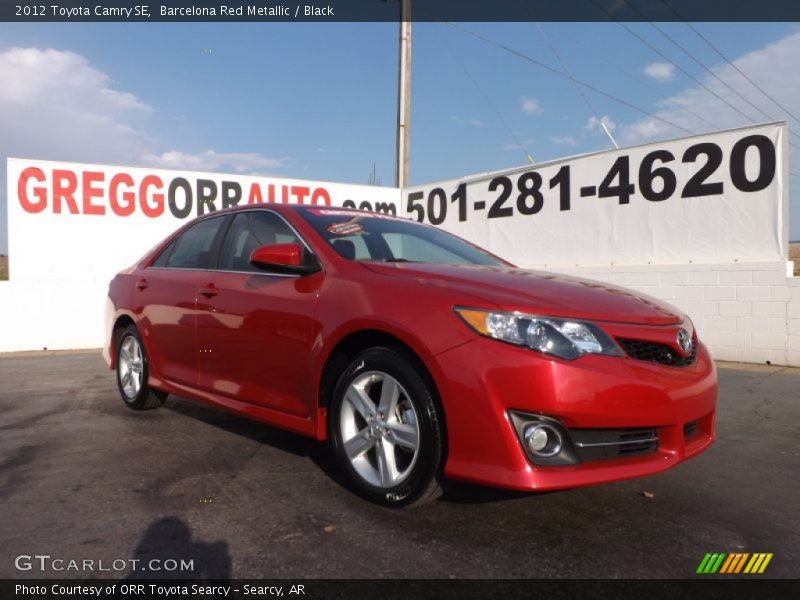 Barcelona Red Metallic / Black 2012 Toyota Camry SE