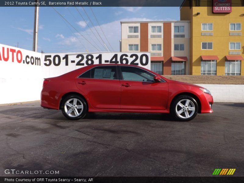 Barcelona Red Metallic / Black 2012 Toyota Camry SE