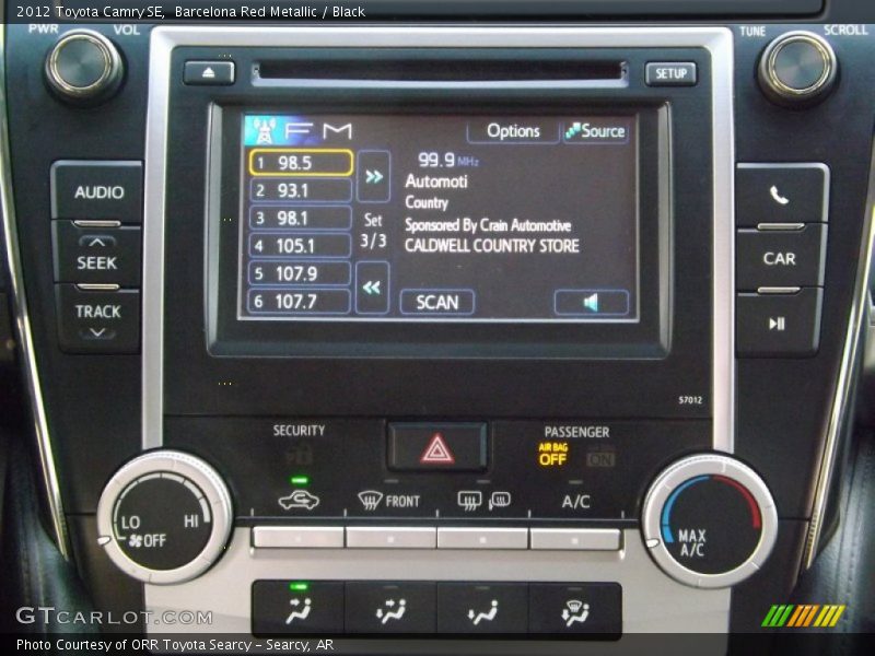 Barcelona Red Metallic / Black 2012 Toyota Camry SE