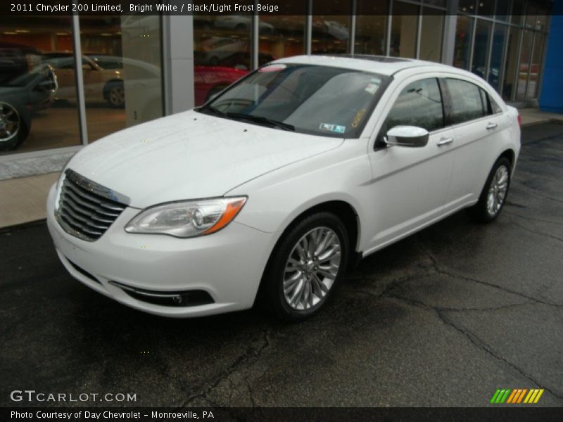 Bright White / Black/Light Frost Beige 2011 Chrysler 200 Limited