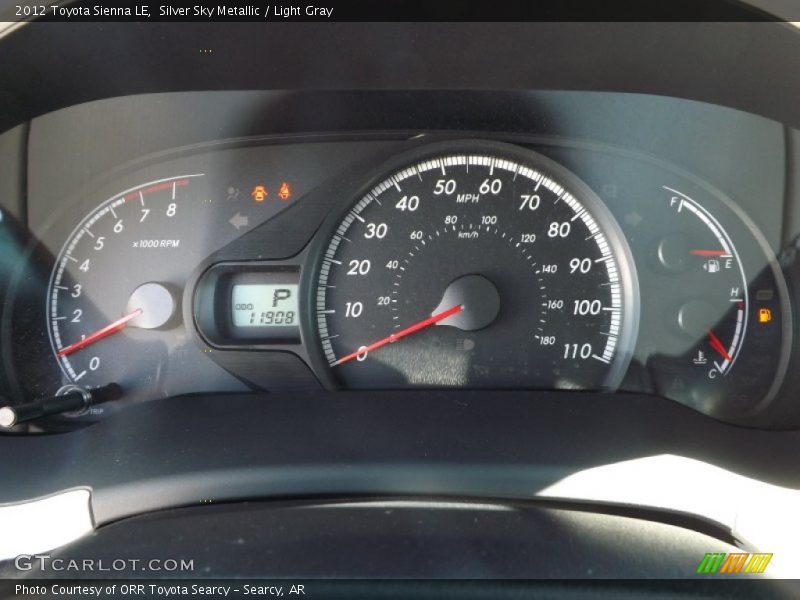 Silver Sky Metallic / Light Gray 2012 Toyota Sienna LE