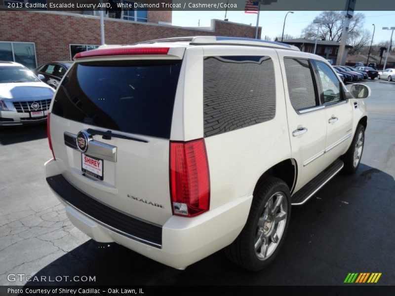 White Diamond Tricoat / Cashmere/Cocoa 2013 Cadillac Escalade Luxury AWD