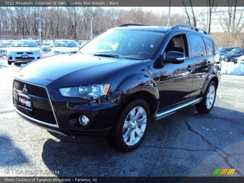 Cosmic Blue Metallic / Black 2012 Mitsubishi Outlander SE AWD