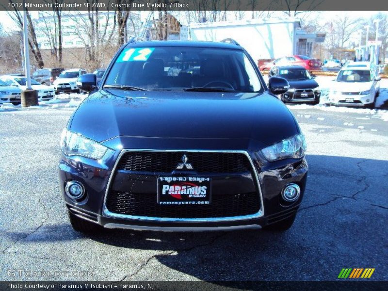 Cosmic Blue Metallic / Black 2012 Mitsubishi Outlander SE AWD