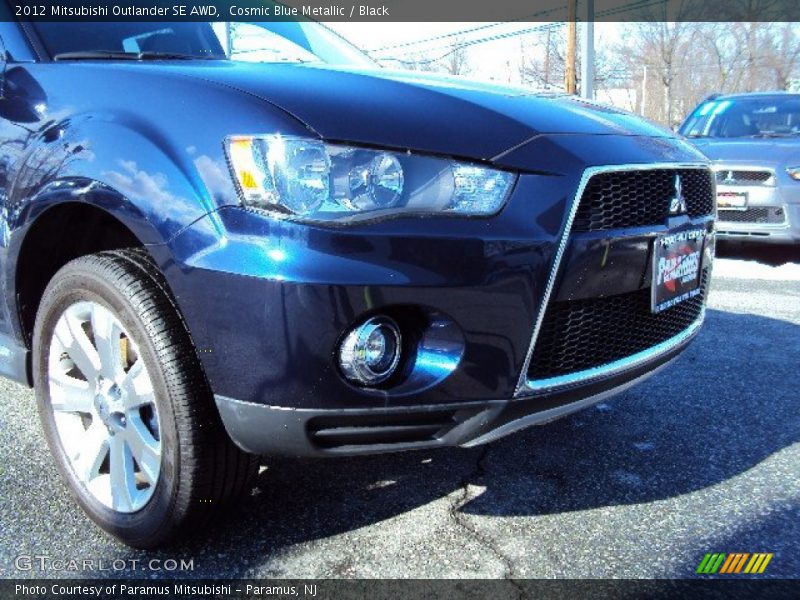 Cosmic Blue Metallic / Black 2012 Mitsubishi Outlander SE AWD