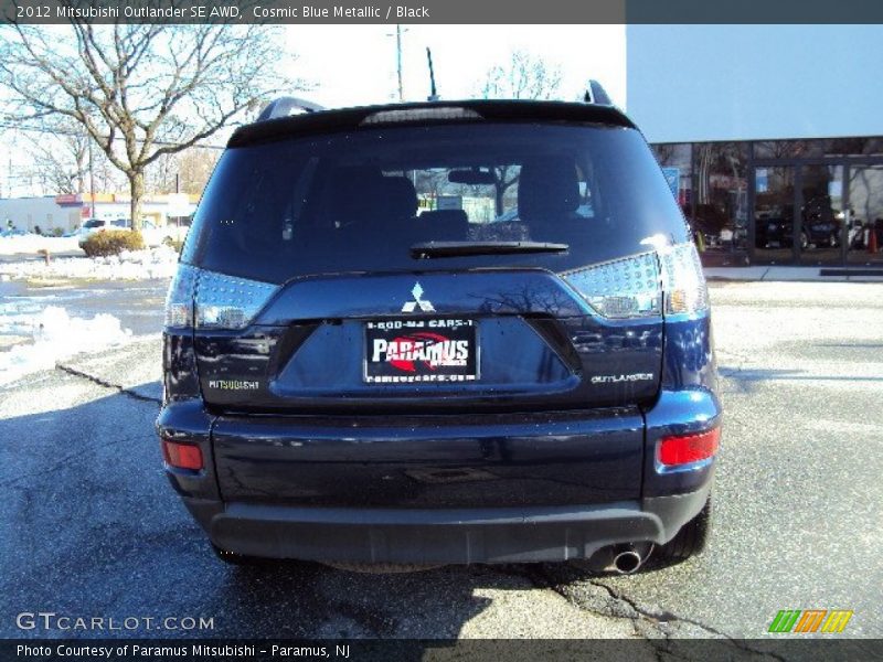 Cosmic Blue Metallic / Black 2012 Mitsubishi Outlander SE AWD