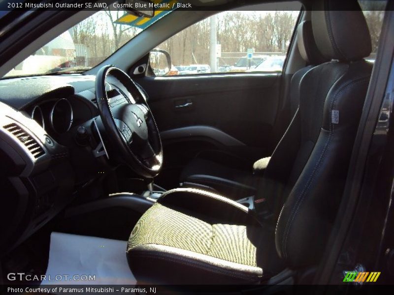 Cosmic Blue Metallic / Black 2012 Mitsubishi Outlander SE AWD