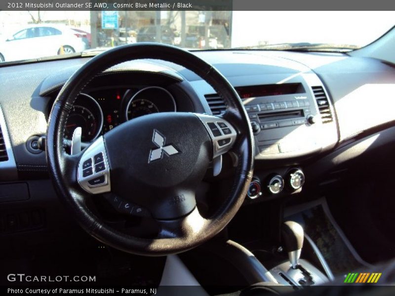 Cosmic Blue Metallic / Black 2012 Mitsubishi Outlander SE AWD