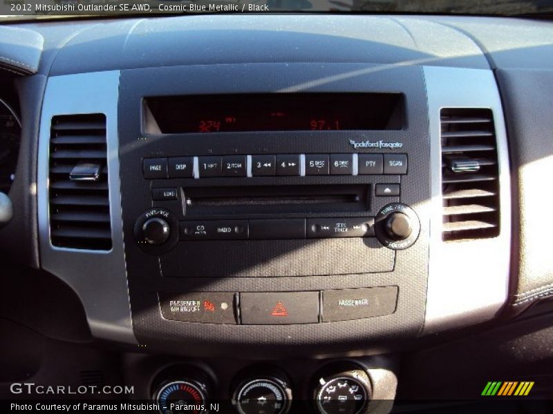 Cosmic Blue Metallic / Black 2012 Mitsubishi Outlander SE AWD