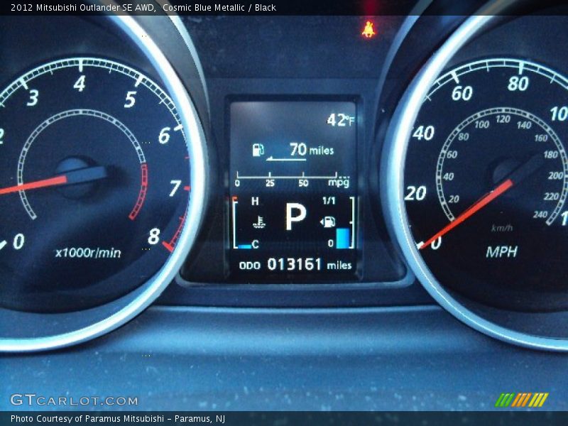 Cosmic Blue Metallic / Black 2012 Mitsubishi Outlander SE AWD