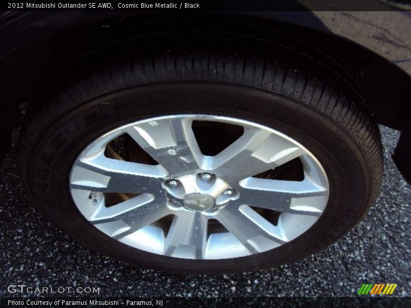 Cosmic Blue Metallic / Black 2012 Mitsubishi Outlander SE AWD