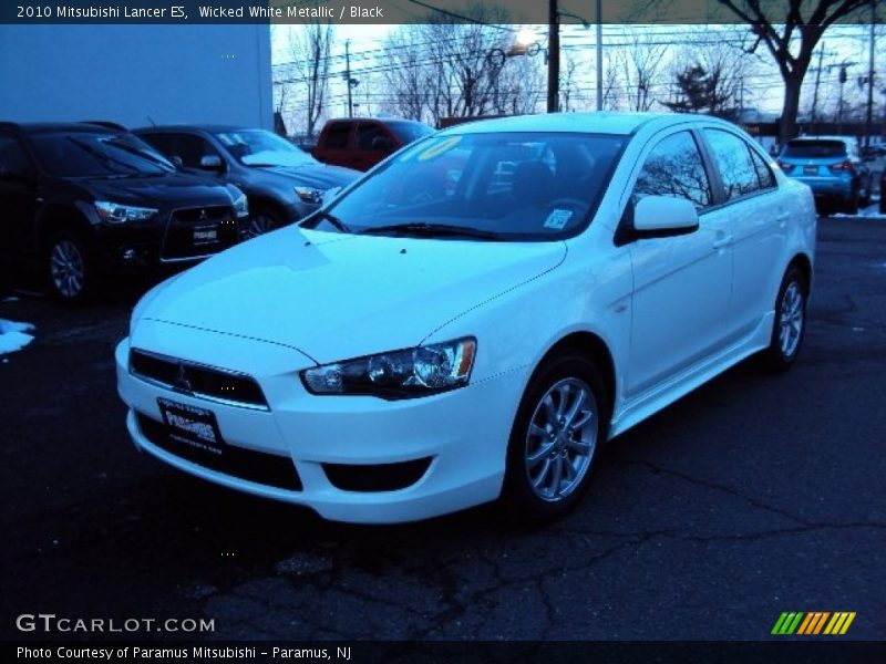 Wicked White Metallic / Black 2010 Mitsubishi Lancer ES